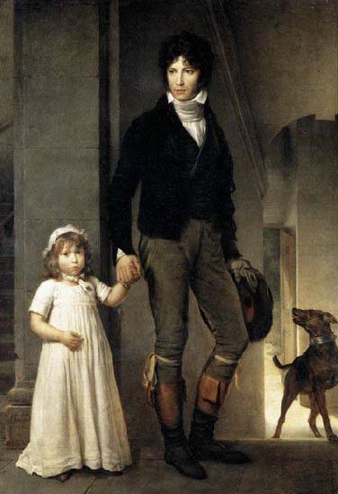Theodore Gericault Jean-Baptist Isabey, Miniaturist, with his Daughter France oil painting art